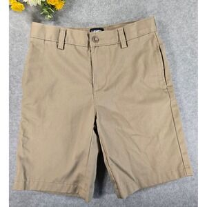 Lands End Kids Khaki Shorts Size 12 Flat Front Chino Casual School Uniform